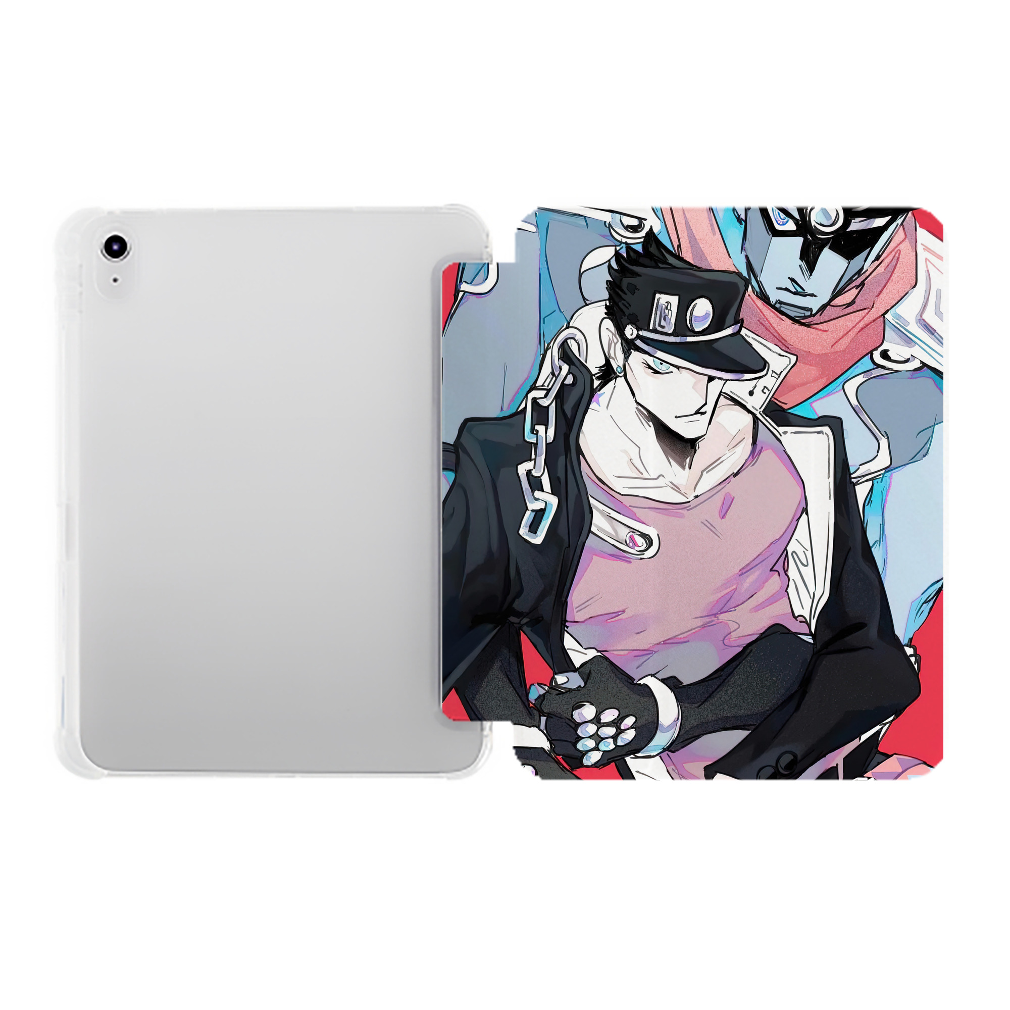 （画像用） ジョジョの奇妙な冒険 JoJo's Bizarre Adventure IPad ケース ペン収納付き 三つ折りスタンド PUレザー×シリコン 対応機種9.5/10.5/10.9インチ